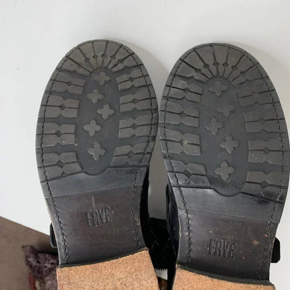 Frye Natalie Triple Buckle Ankle Short Boots Black Booties Womens 8 - Picture 14 of 16